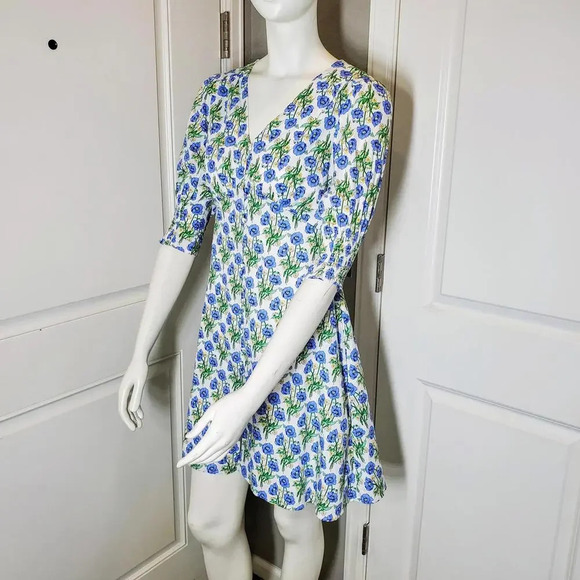 NWT Nordstrom MELLODAY Floral V-Neck Button Front Mini Dress Size Small - Picture 13 of 15